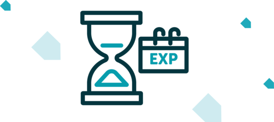 Expiration icon – hourglass and calendar symbolizing deadline or time limit