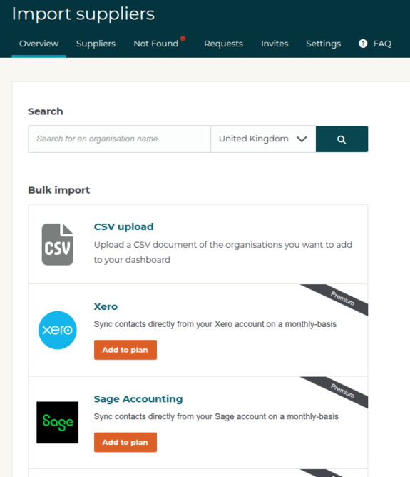 tiscreport import supplier options 