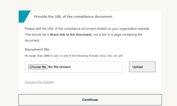 TISCreport statement upload file selector